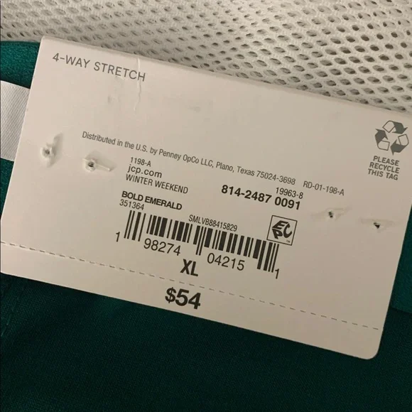 Liz Claiborne Bold Emerald 4 Way Stretch Wide Leg Pants with pockets Size XL $54 - Picture 5 of 13